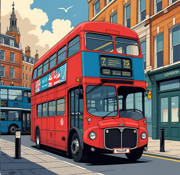 ロンドンバスのイラスト