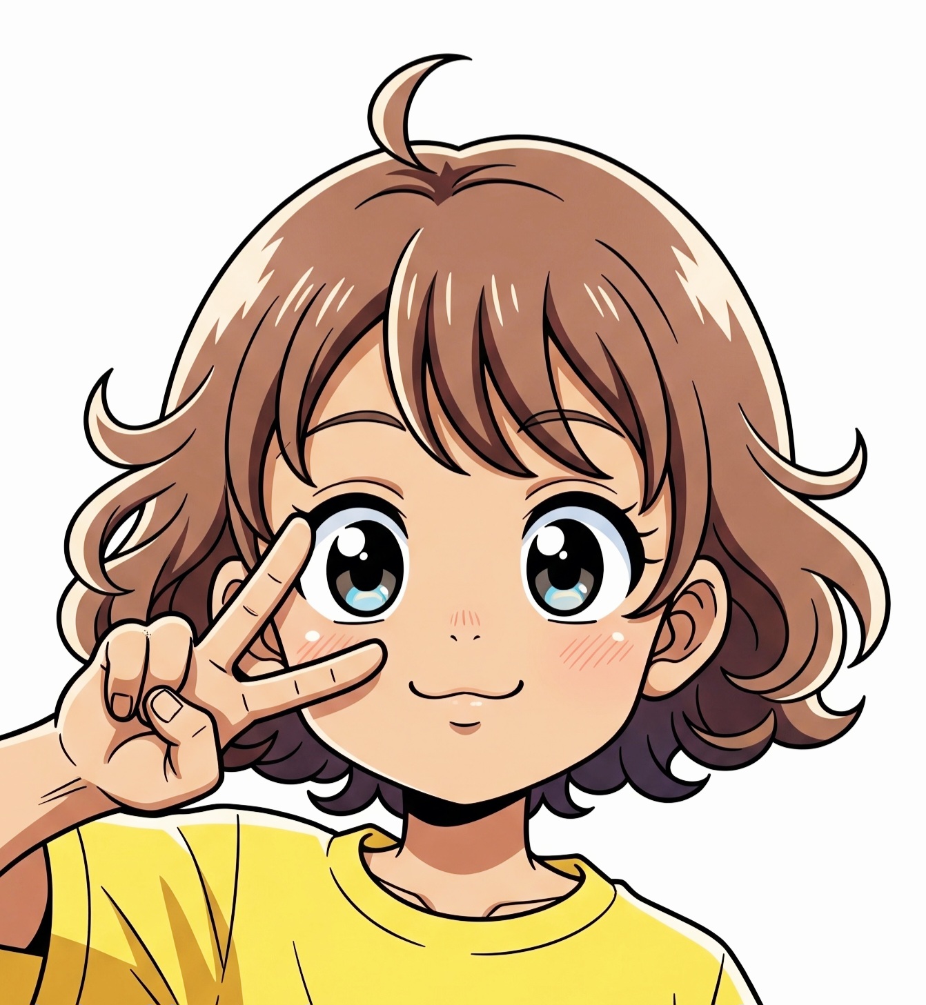 ピースのイラスト かわいい女子
