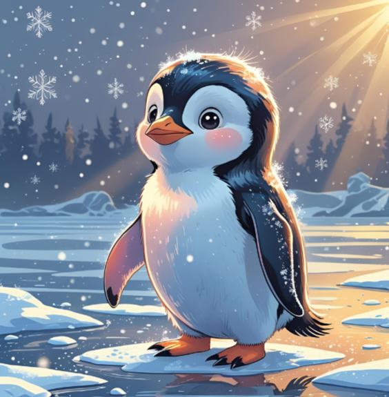 おしゃれなデザインのペンギンイラスト